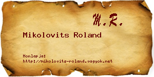 Mikolovits Roland névjegykártya