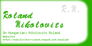 roland mikolovits business card